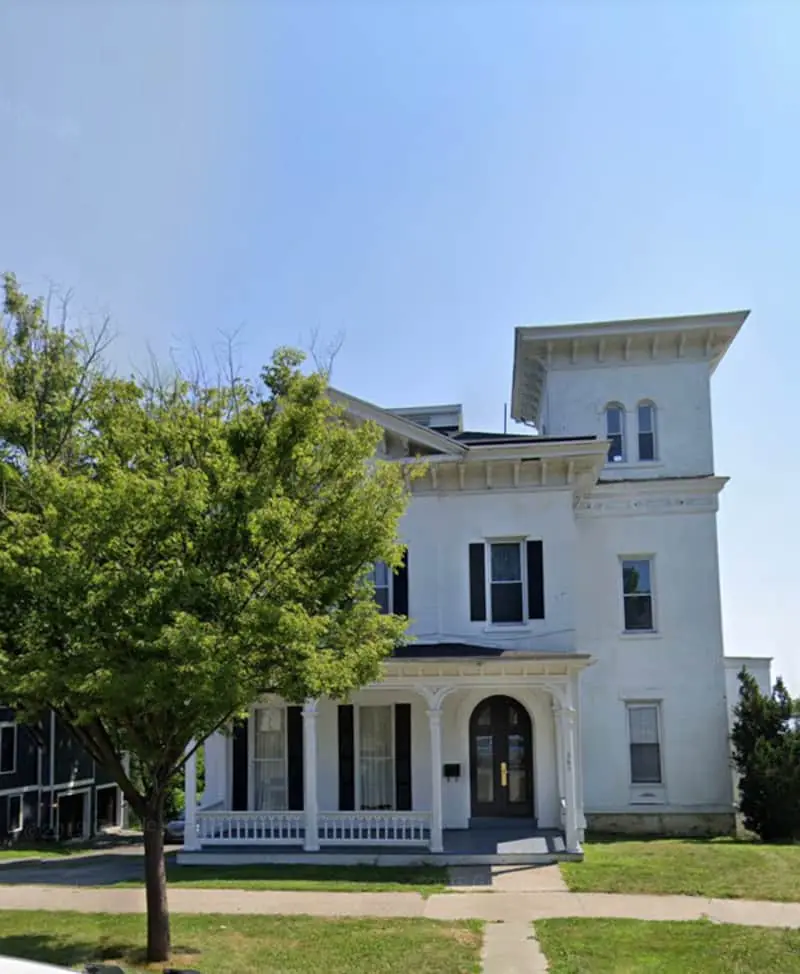White Italianate house at 561 South Main Street, Geneva